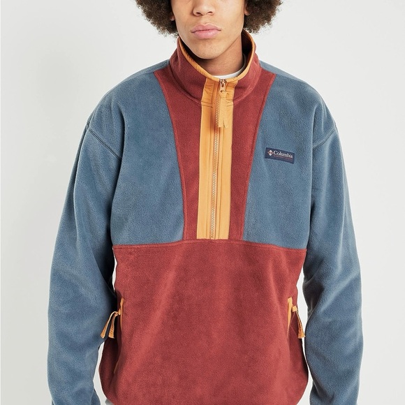 Columbia Originals Rust Fleece Pullover Jacket with quarter zip - Picture 2 of 8